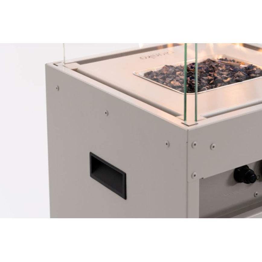 Planika - Ulkotila kaasu takka 142x36 cm 8kW 1xAAA valkoinen + suojus