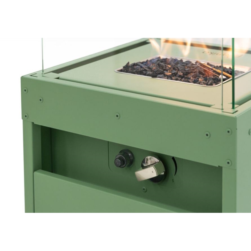 Planika - Ulkotila kaasu takka 142x36 cm 8kW 1xAAA vihreä + suojus