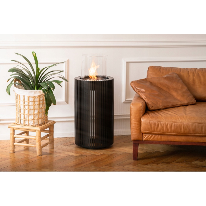 Planika - BIO takka 87x37,6 cm 2,5kW musta + suojus