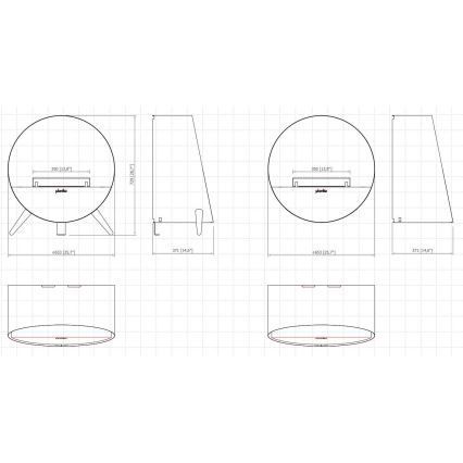 Planika - Höyrytakka kaukosäätimellä 72,9x65,3 cm 125W/230V musta