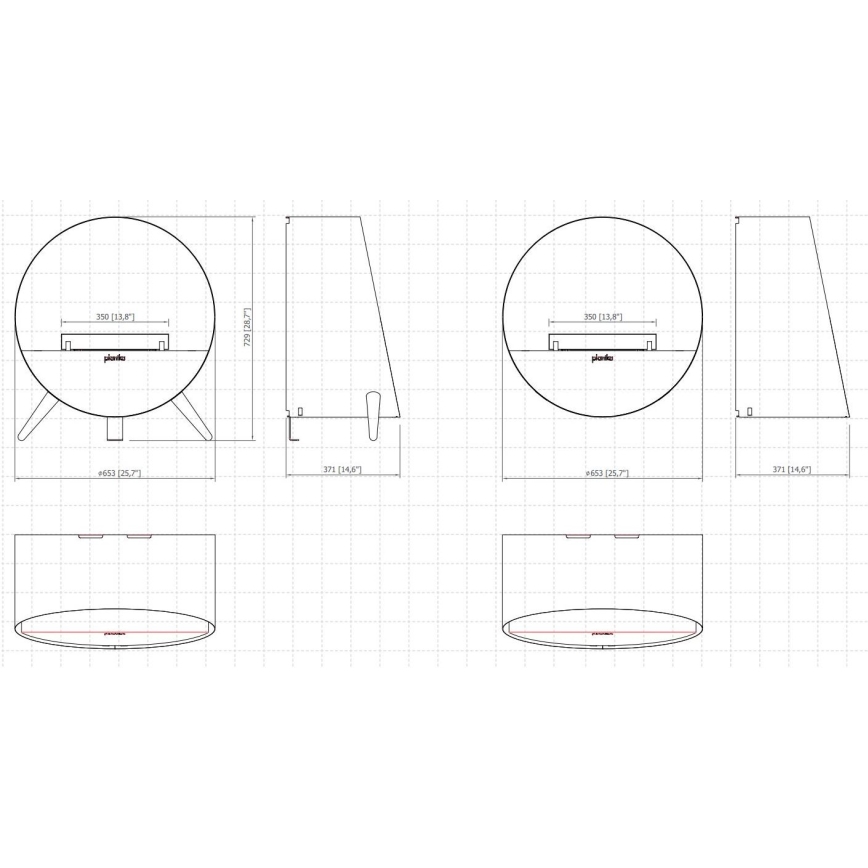 Planika - Höyrytakka kaukosäätimellä 72,9x65,3 cm 125W/230V musta