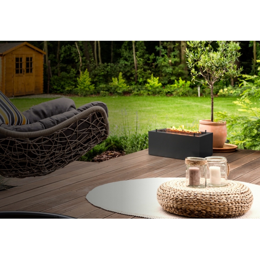 Planika - Ulkokäyttöinen kaasukamiina 41,4x69,8 cm 10 kW 1xAAA musta + suojakansi