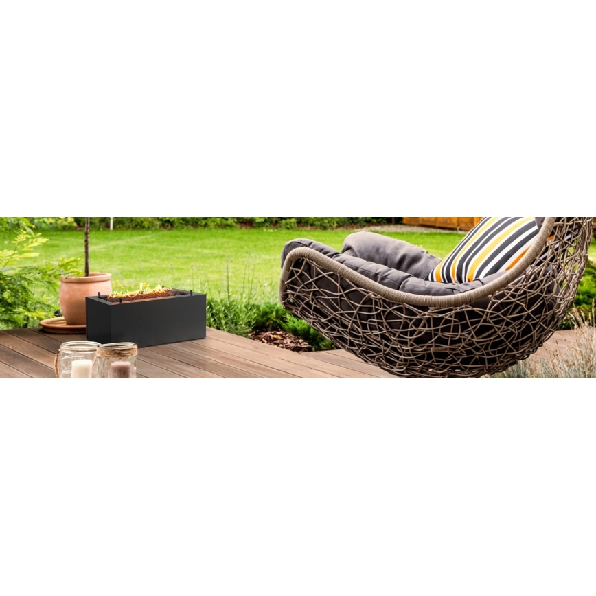 Planika - Ulkokäyttöinen kaasukamiina 41,4x69,8 cm 10 kW 1xAAA musta + suojakansi