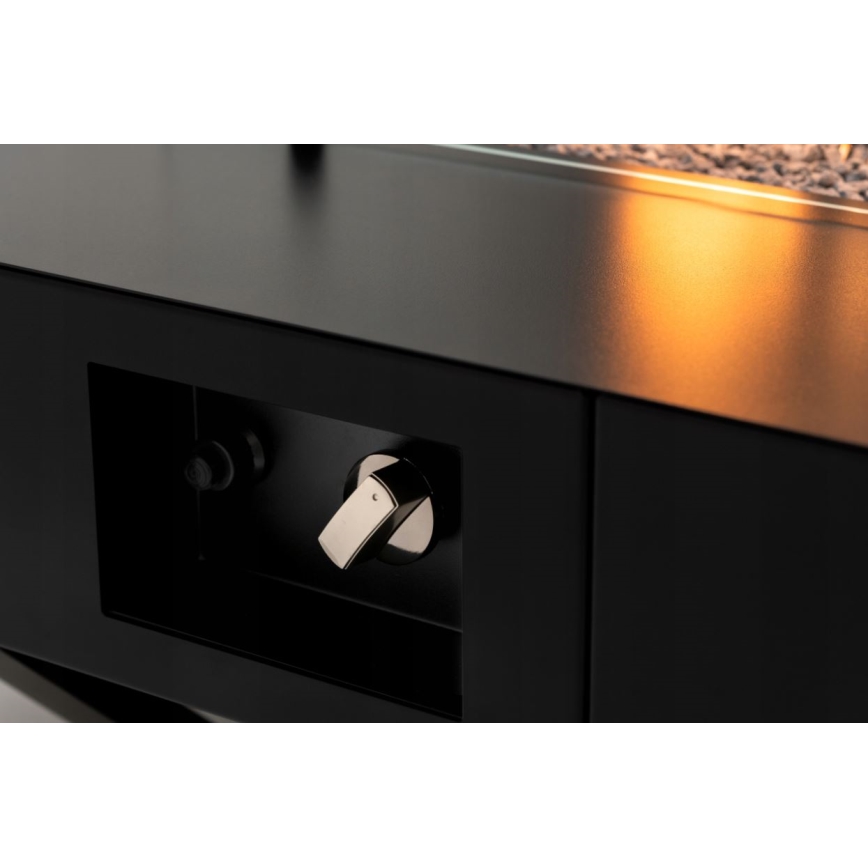 Planika - Ulkokäyttöön tarkoitettu kaasukamiina 46x106 cm 10 kW musta + suojapeite