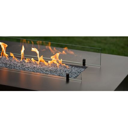 Planika - Ulkotila kaasu takka 46x106 cm 10kW musta + suojus