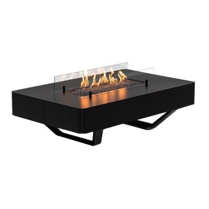 Planika - Ulkotila kaasu takka 46x106 cm 10kW musta + suojus