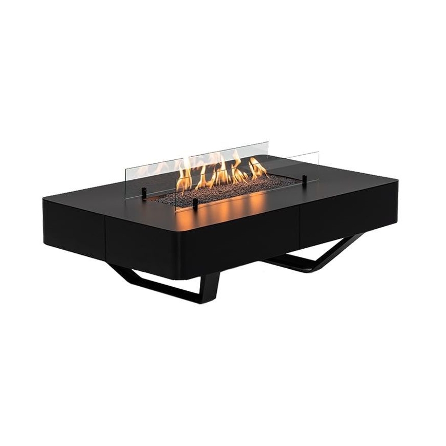 Planika - Ulkotila kaasu takka 46x106 cm 10kW musta + suojus