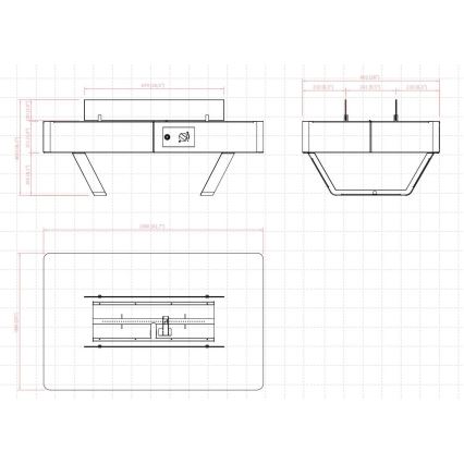 Planika - Ulkotila kaasu takka 46x106 cm 10kW musta + suojus