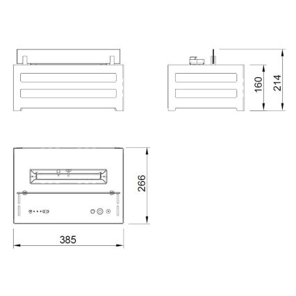 Planika - BIO takka kaukosäätimellä 20,8x38,5 cm 2,5kW/230V musta