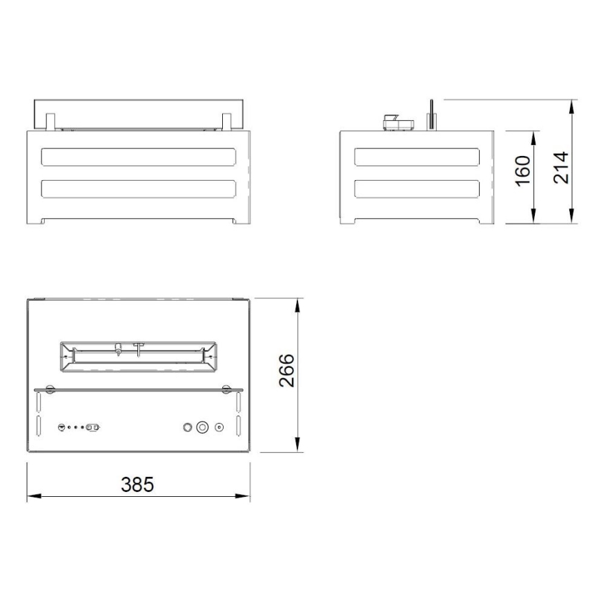 Planika - BIO takka kaukosäätimellä 20,8x38,5 cm 2,5kW/230V musta