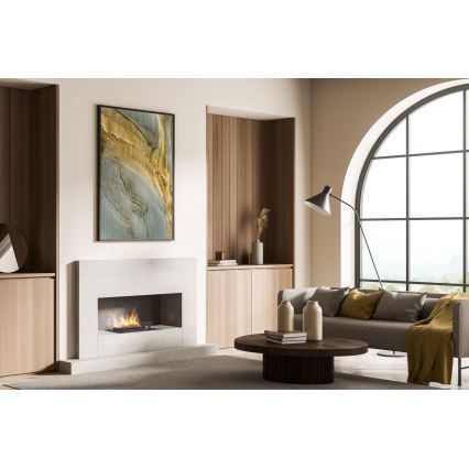 Planika - Sisäänrakennettu BIO takka kaukosäätimellä 19,1x38 cm 2,5kW/230V musta