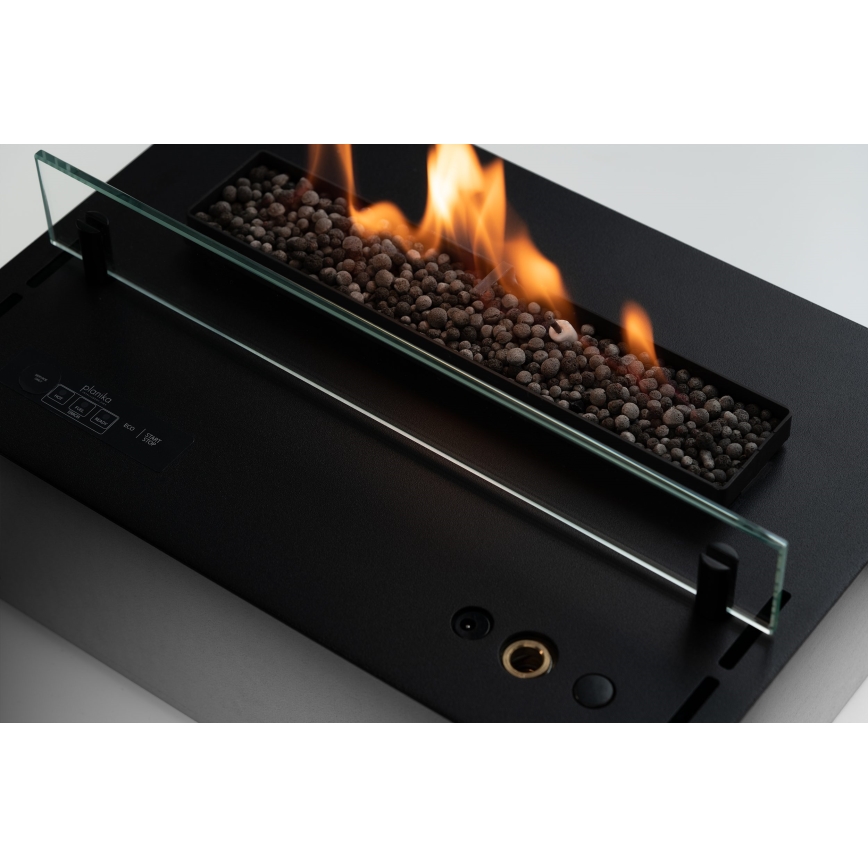 Planika - Sisäänrakennettu BIO takka kaukosäätimellä 19,1x38 cm 2,5kW/230V musta