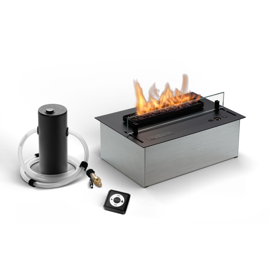 Planika - Sisäänrakennettu BIO takka kaukosäätimellä 19,1x38 cm 2,5kW/230V musta