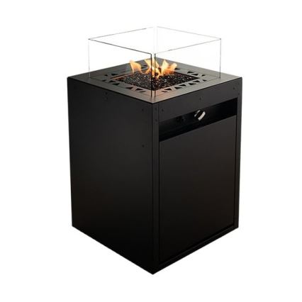 Planika - Ulkotila kaasu takka 79,7x48 cm 10kW musta + suojus