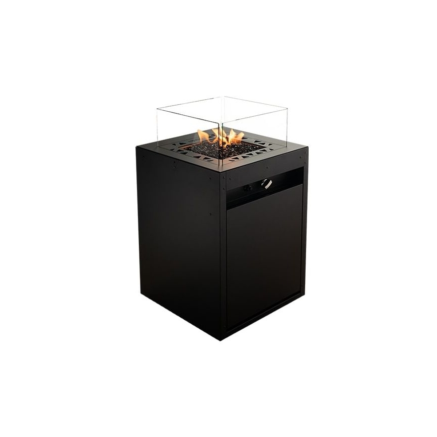 Planika - Ulkotila kaasu takka 79,7x48 cm 10kW musta + suojus
