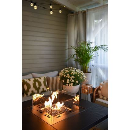 Planika - Ulkokäyttöön tarkoitettu kaasukamiina 79,7x90 cm 10 kW 1xAAA musta + suojapeite