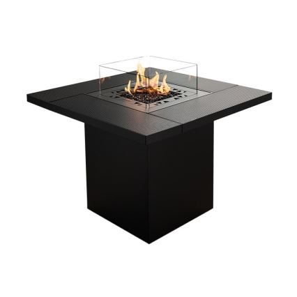 Planika - Ulkotila kaasu takka 79,7x90 cm 10kW musta + suojus