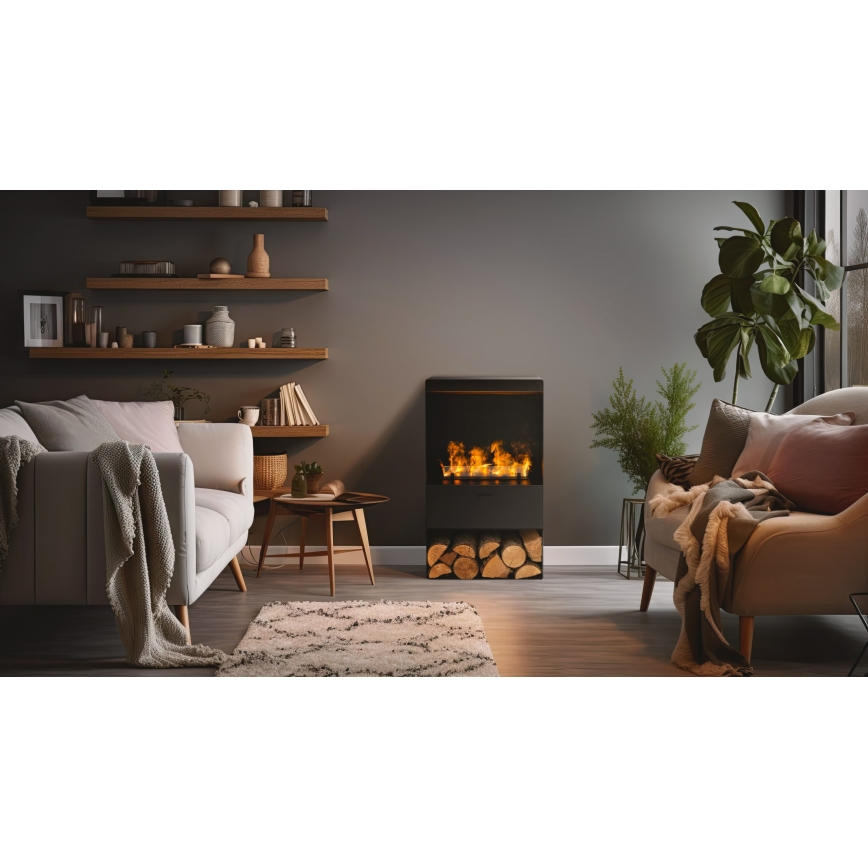 Planika - Vesihöyrytakka kaukosäätimellä 83x48 cm 125W/230V musta
