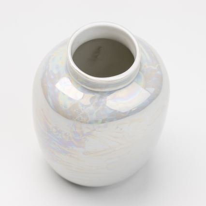 Posliini vaasi 12,5x9 cm helmiäinen valkoinen