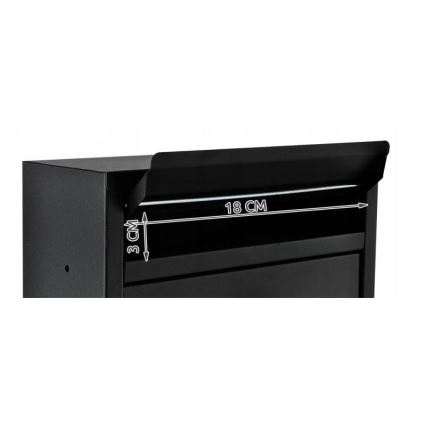 Postilaatikko 21,7 x 32 cm, musta