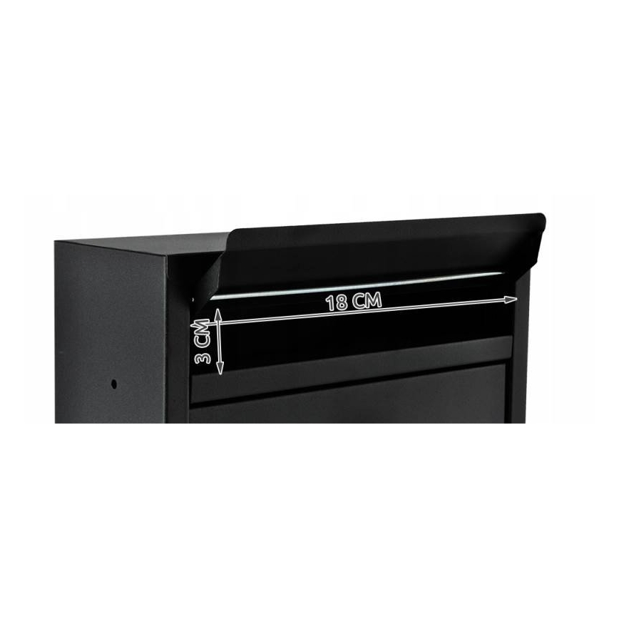 Postilaatikko 21,7 x 32 cm, musta