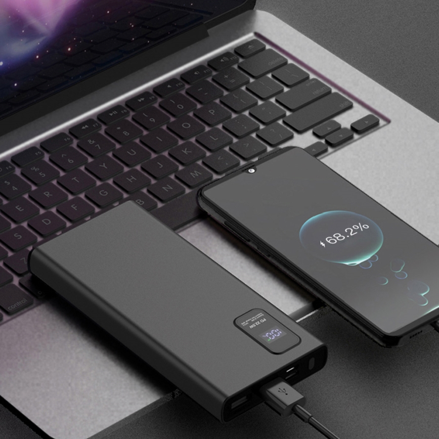 Power Bank LED-näytöllä Virransyöttö 10000 mAh 3.7V musta
