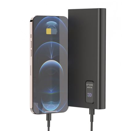 Power Bank LED-näytöllä Virransyöttö 10000 mAh 3.7V musta
