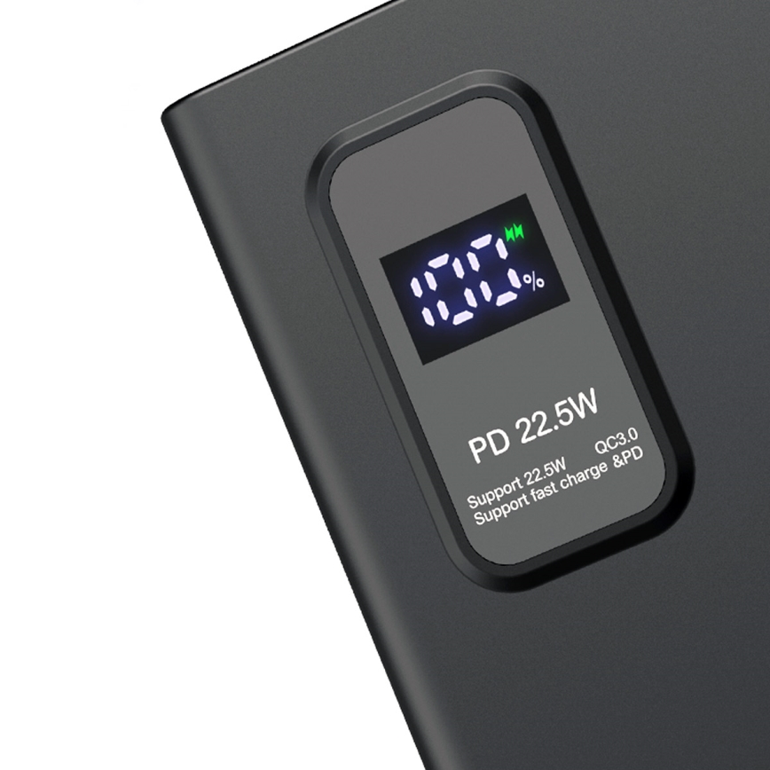 Power Bank LED-näytöllä Virransyöttö 10000 mAh 3.7V musta
