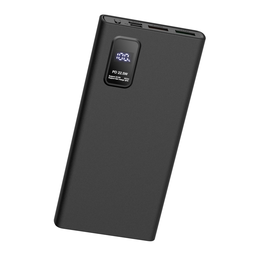 Power Bank LED-näytöllä Virransyöttö 10000 mAh 3.7V musta
