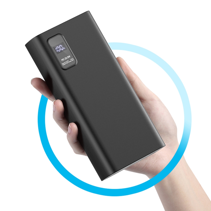 Power Bank LED-näytöllä Virransyöttö 20000 mAh 3.7V musta