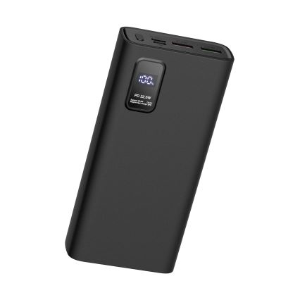 Power Bank LED-näytöllä Virransyöttö 20000 mAh 3.7V musta