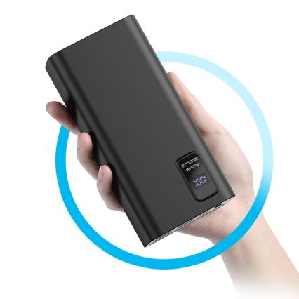 Power Bank LED-näytöllä Virransyöttö 30000 mAh 3.7V musta