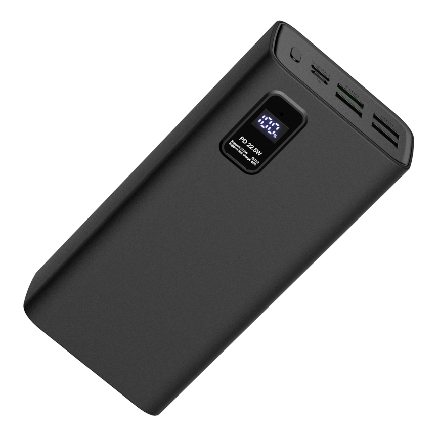 Power Bank LED-näytöllä Virransyöttö 30000 mAh 3.7V musta