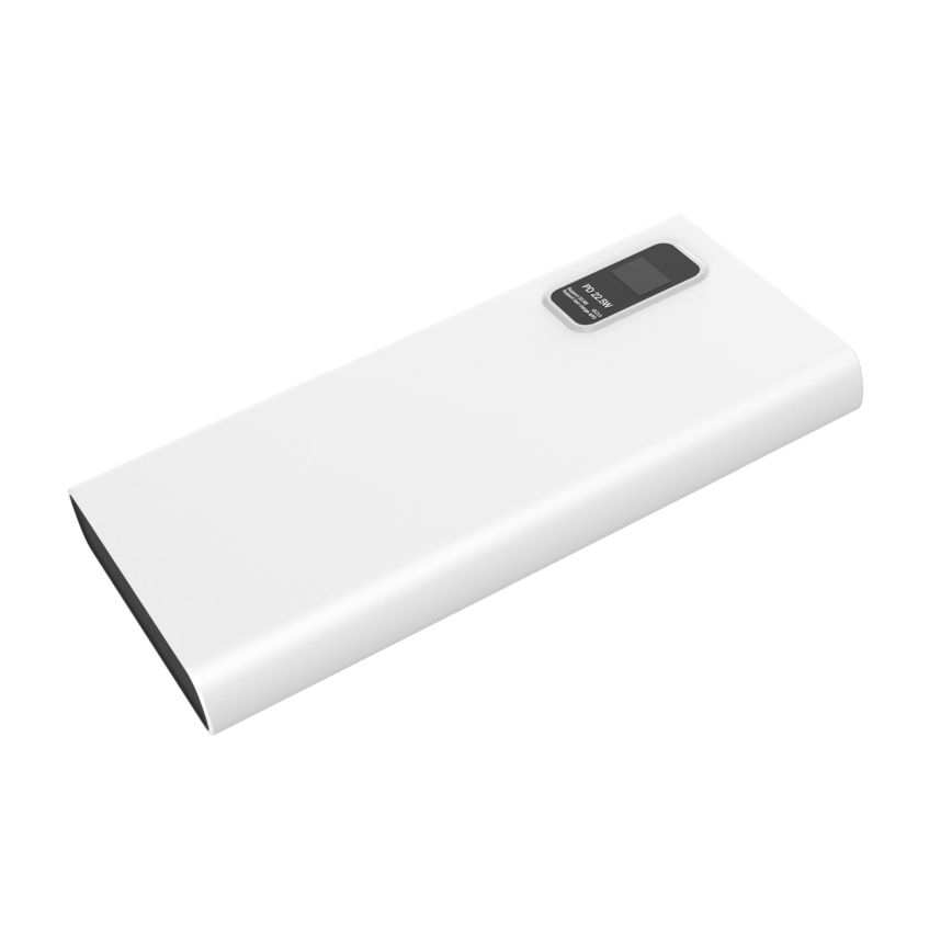 Power Bank LED-näytöllä Virtalähde 10000 mAh 3,7V valkoinen