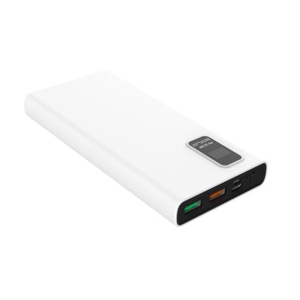Power Bank LED-näytöllä Virtalähde 10000 mAh 3,7V valkoinen