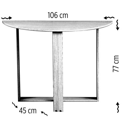 Pöytä MIDDLE 77x106 cm valkoinen