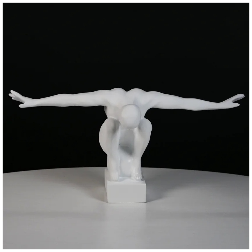 Pöytäkoriste 19,5x16x38,5 cm hartsi/valkoinen