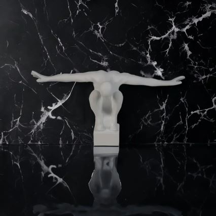 Pöytäkoriste 19,5x16x38,5 cm hartsi/valkoinen