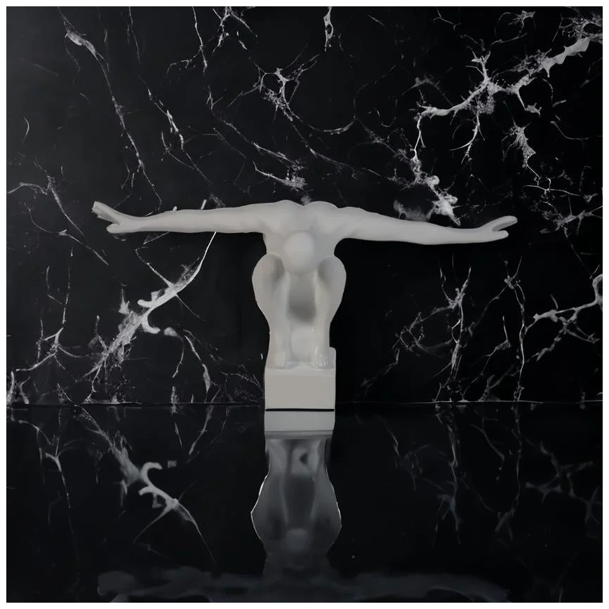 Pöytäkoriste 19,5x16x38,5 cm hartsi/valkoinen