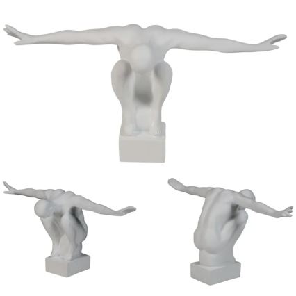 Pöytäkoriste 19,5x16x38,5 cm hartsi/valkoinen