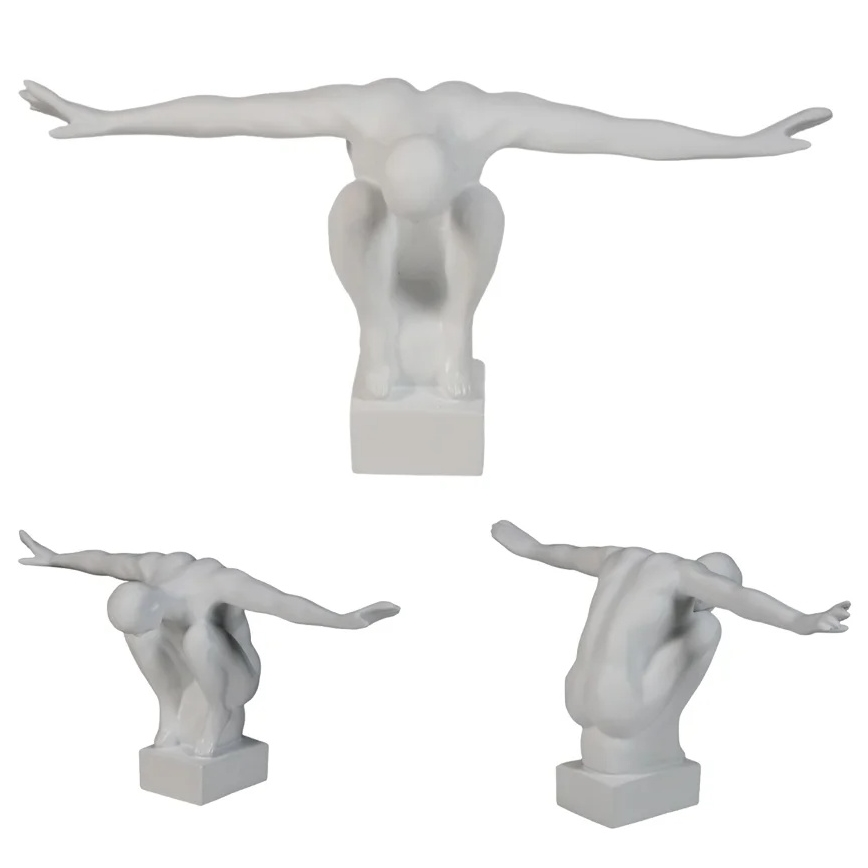 Pöytäkoriste 19,5x16x38,5 cm hartsi/valkoinen