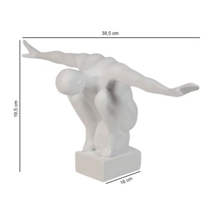 Pöytäkoriste 19,5x16x38,5 cm hartsi/valkoinen