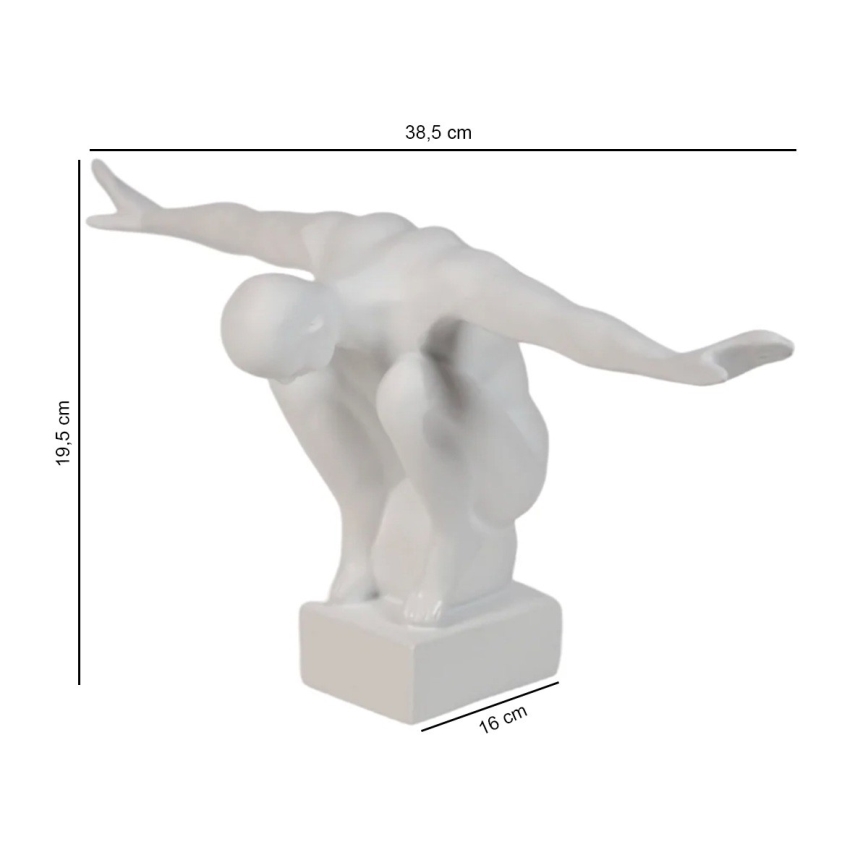 Pöytäkoriste 19,5x16x38,5 cm hartsi/valkoinen