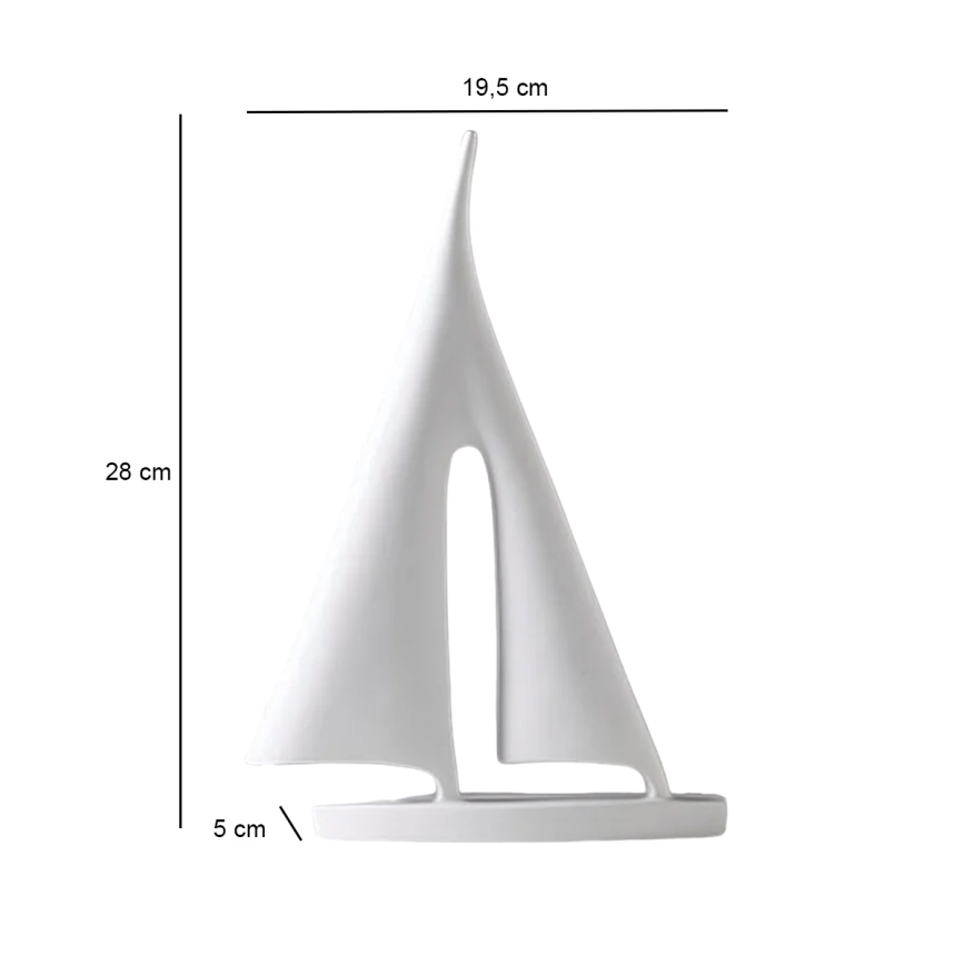 Pöytäkoriste 28 cm, hartsi/valkoinen