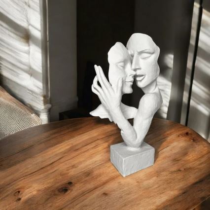 Pöytäkoriste 29x9x17 cm hartsi/valkoinen