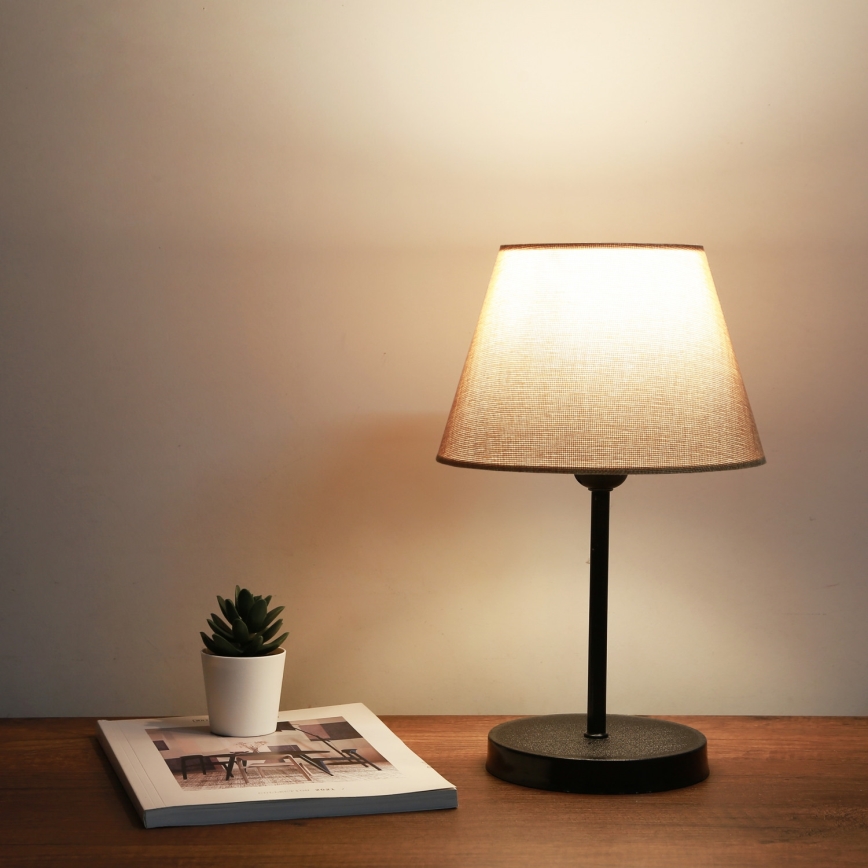 Pöytälamppu AYD 1xE27/40W/230V beige/musta