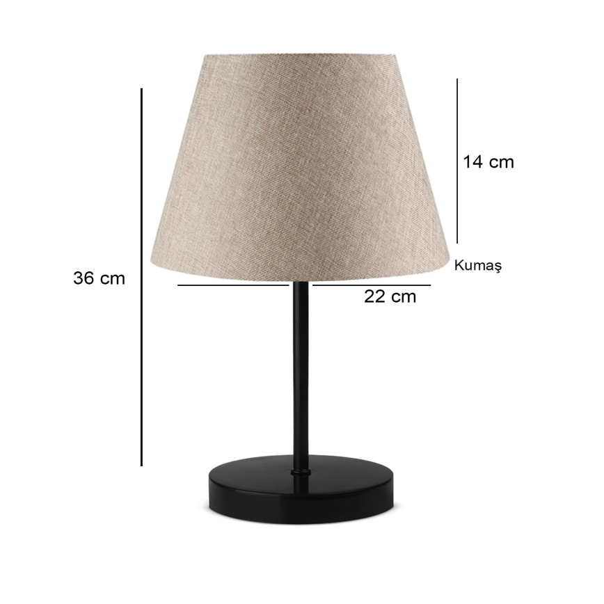Pöytälamppu AYD 1xE27/40W/230V beige/musta