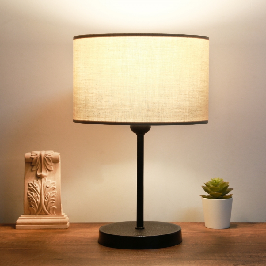 Pöytälamppu AYD 1xE27/40W/230V beige/musta