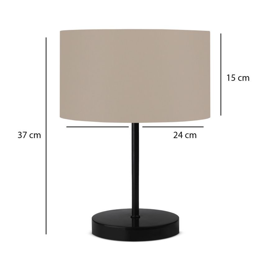 Pöytälamppu AYD 1xE27/40W/230V beige/musta