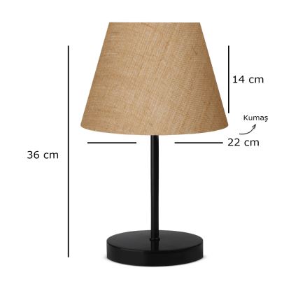Pöytälamppu AYD 1xE27/40W/230V ruskea/musta